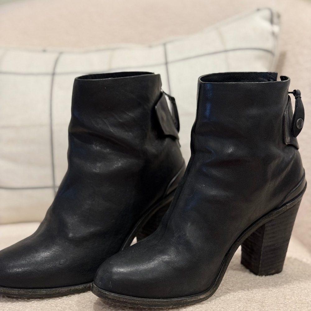 rag & bone Black Leather Ankle Booties